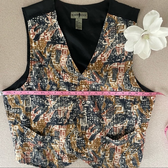 Vintage Robert Stock Abstract Print Men’s Vest Size Large - Picture 4 of 7